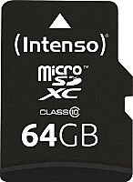 Card de memorie Intenso, 64GB, microSDXC, Clasa 10 + Adaptor SD