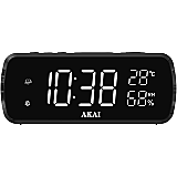 Radio cu ceas Akai ACR-1080, USB, Negru