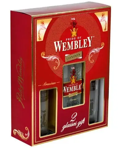 Gin Wembley, 0.7L, 40% alcool + 2 pahare