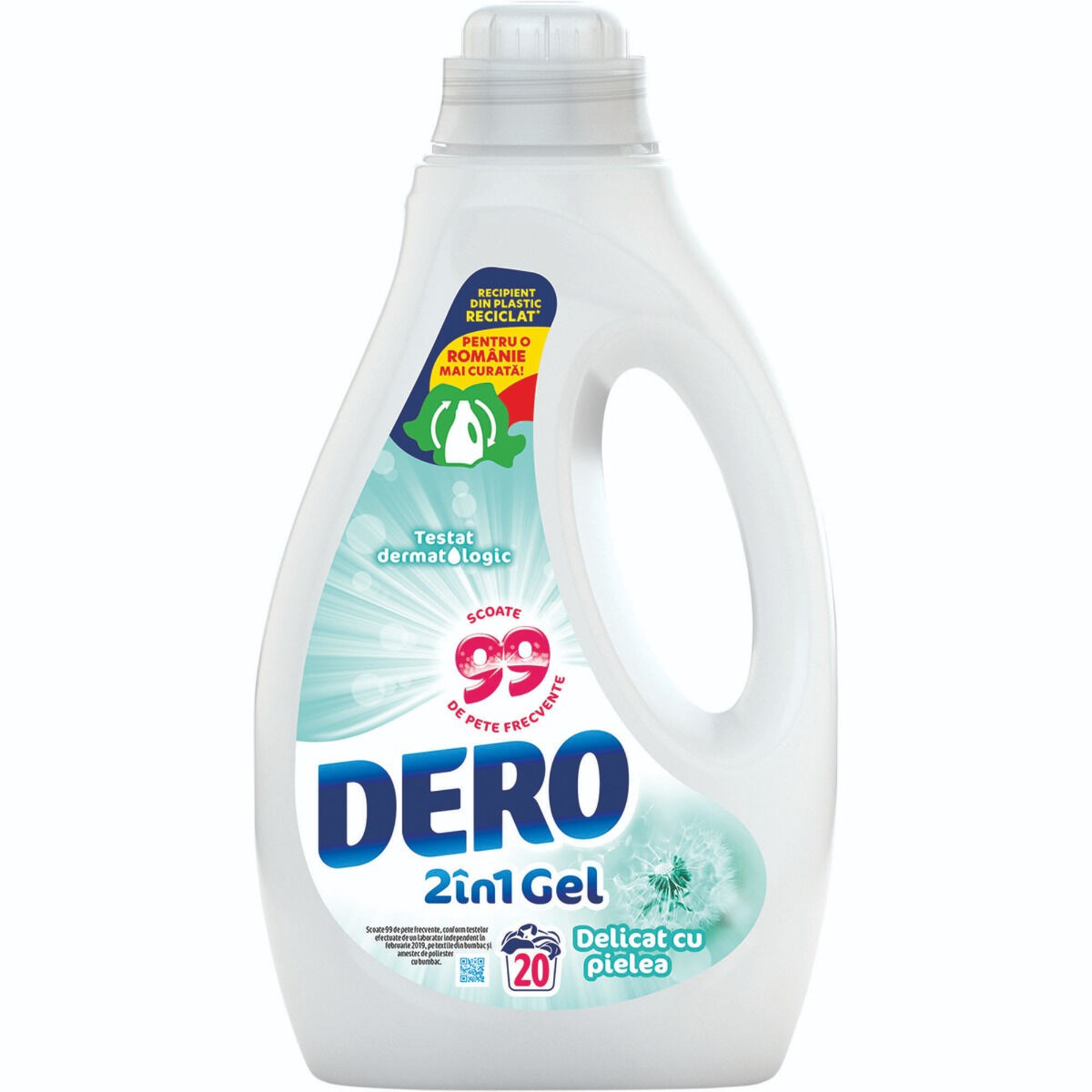 Detergent automat lichid Dero 2in1 Delicat cu pielea, 20spalari, 1L