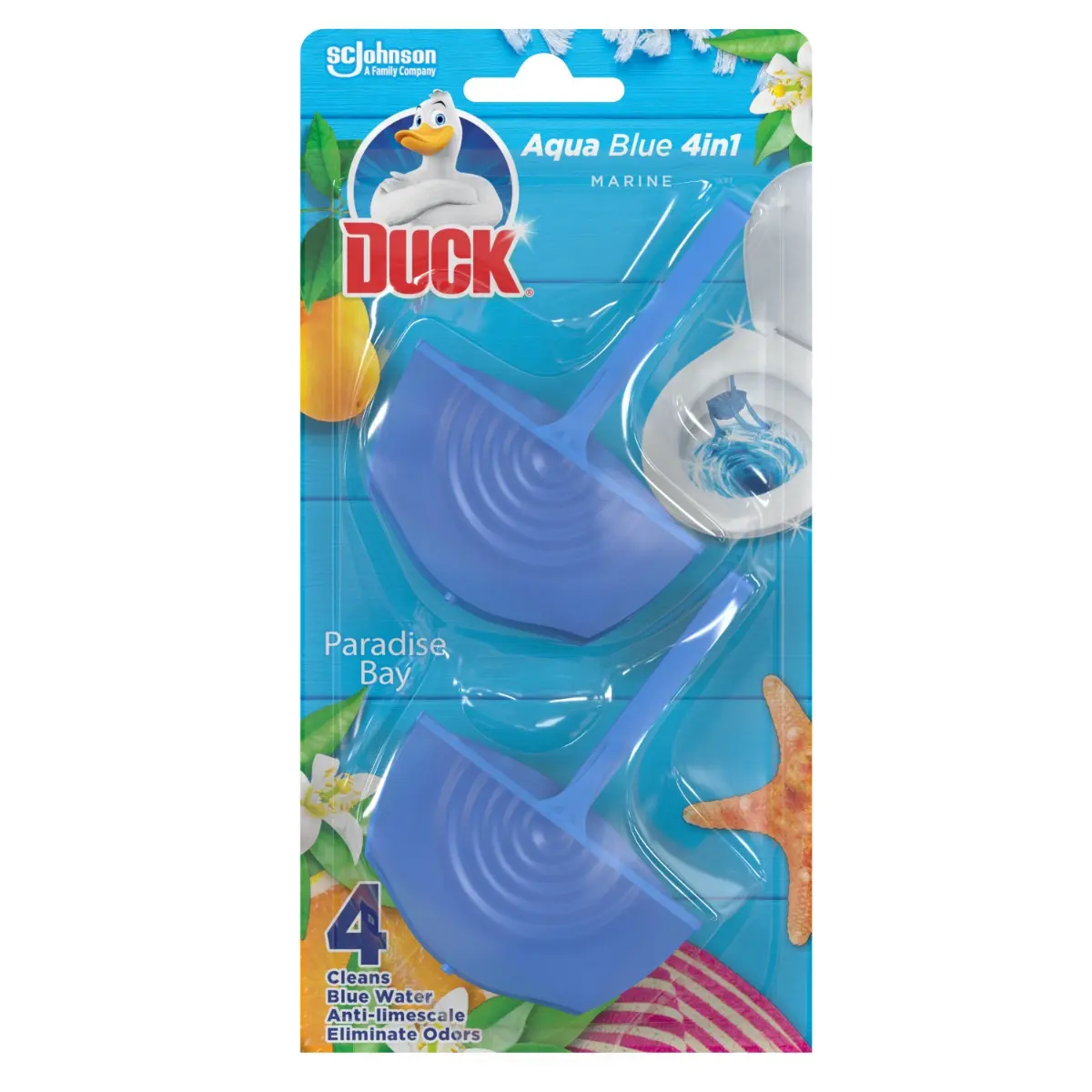 Odorizant wc Duck Aqua Blue 4in1, 2x40g