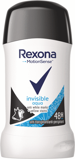 Deodorant antiperspirant stick, Rexona Invisible Aqua, 40ml