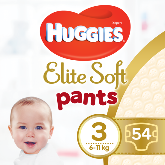 Scutece chilotel Huggies Elite Soft Pants Mega Pack Marimea 3, 6-11 kg, 54 buc