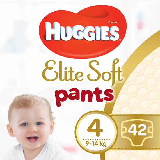 Scutece chilotel Huggies Elite Soft Pants Mega Pack Marimea 4, 9-14 kg, 42 buc