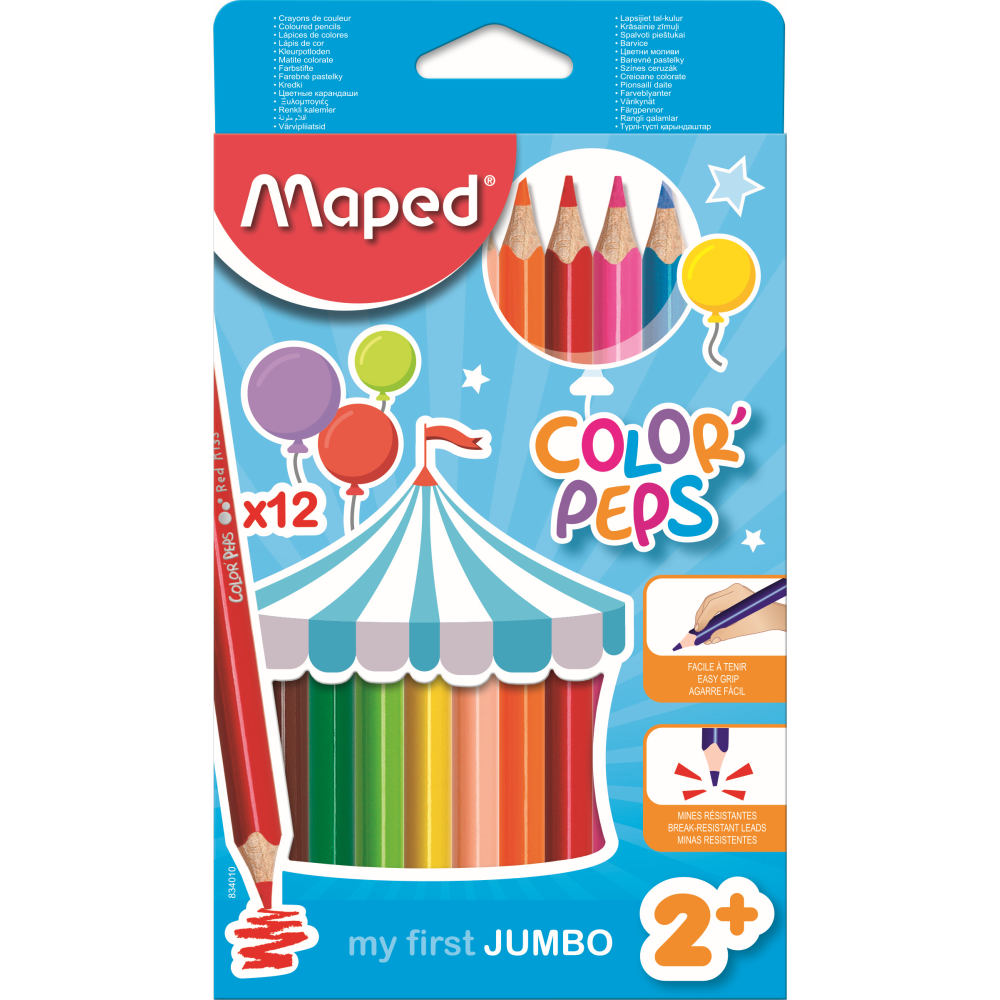 Creioane colorate Maped Color'Peps My First Jumbo, set 12 bucati