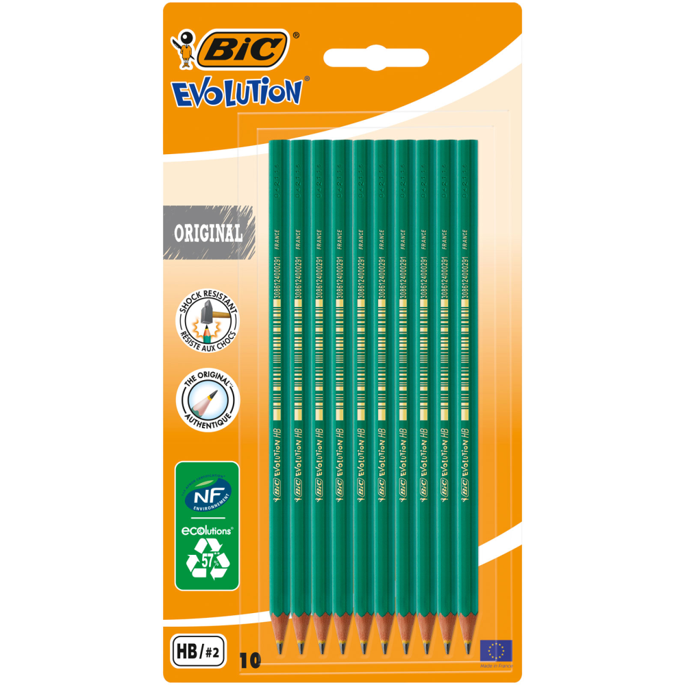 Creioane grafit ECO Evolution, set 10 bucati, Bic