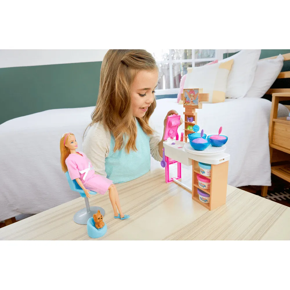 Set de joaca Barbie O zi la salonul spa, Multicolor