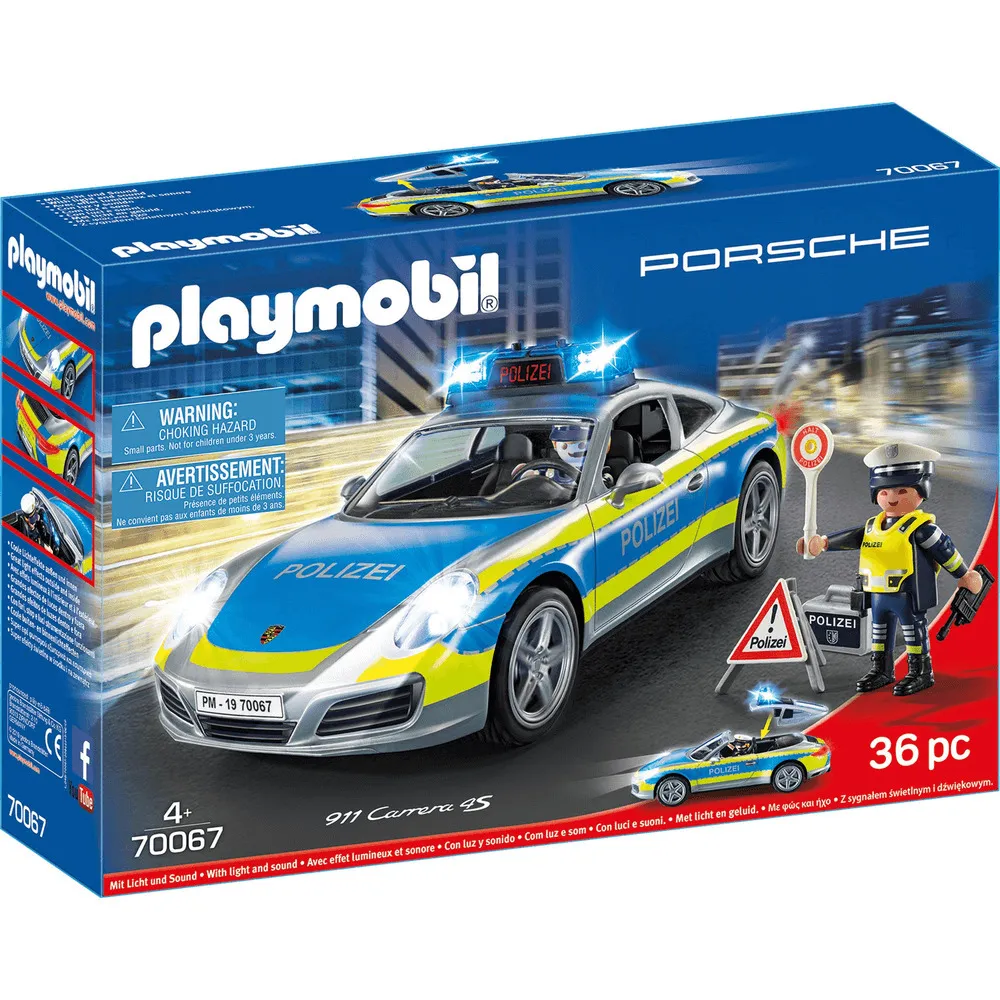 Set Playmobil City Life Porsche 911 Carrera 4S Police 70067, 36 piese