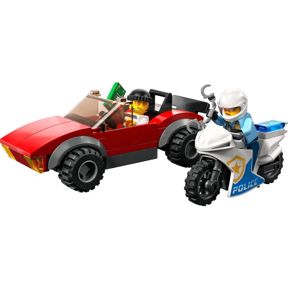 LEGO City Politist pe motocicleta in urmarirea unei masini 60392