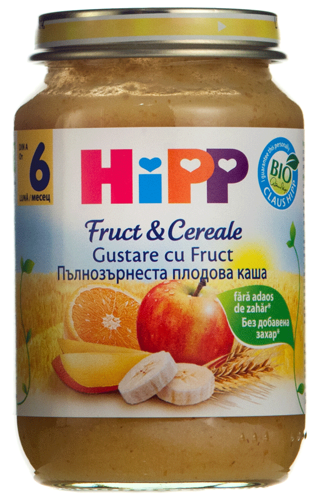 Gustare bio cu fructe si cereale Hipp 190g