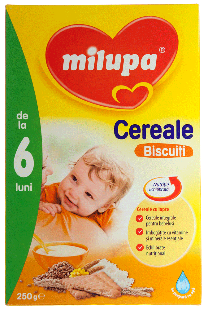 Cereale cu lapte si biscuiti 6 luni+ Milupa 250g
