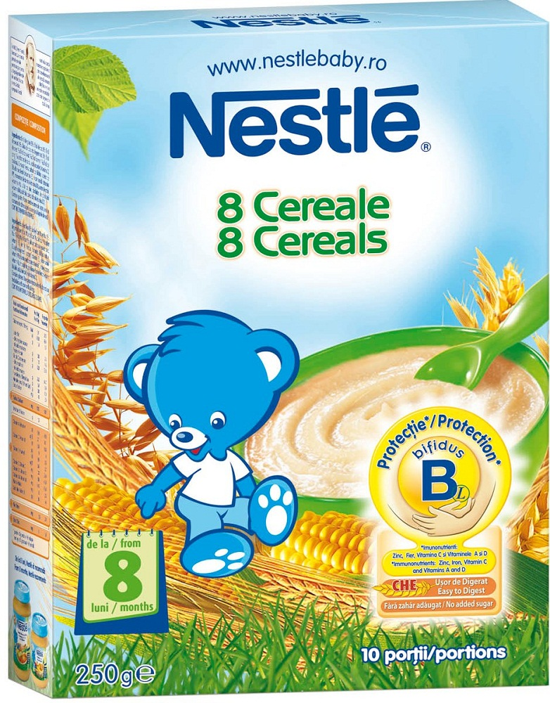 Cereale pentru sugarii 8 luni+ Nestle 8 Cereale 250g
