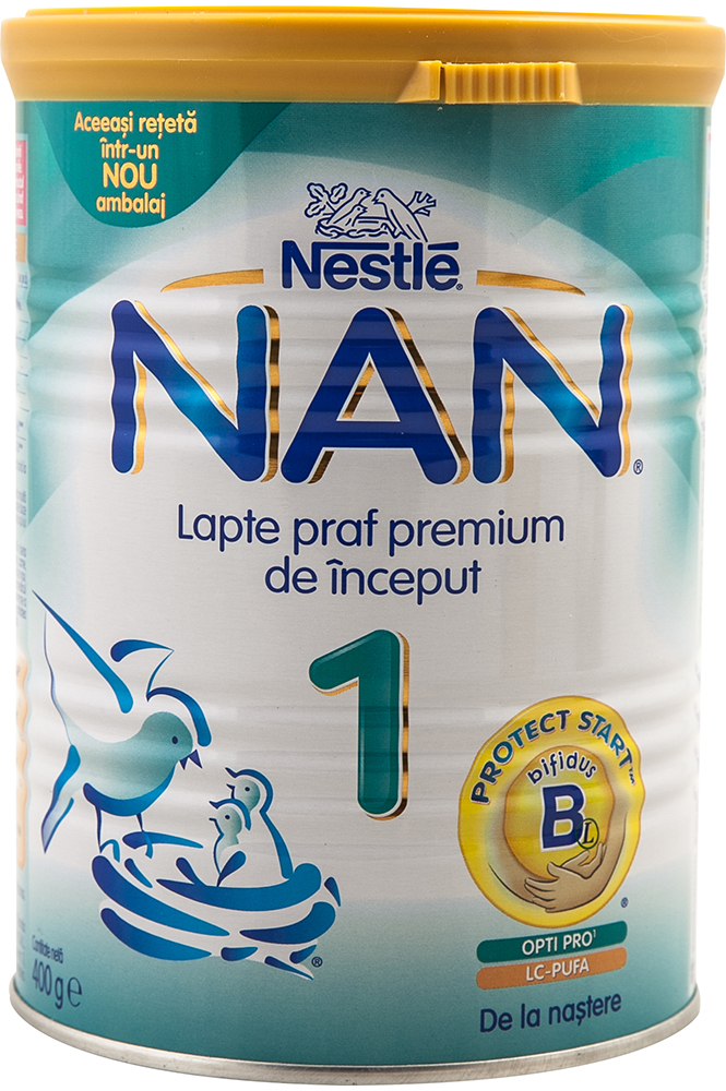 Formula de lapte praf premium de inceput 1 Nan 400g