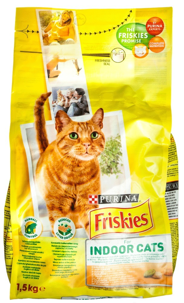 Hrana uscata pui verdeturi pt pisici Purina Friskies Indoor 1.5kg
