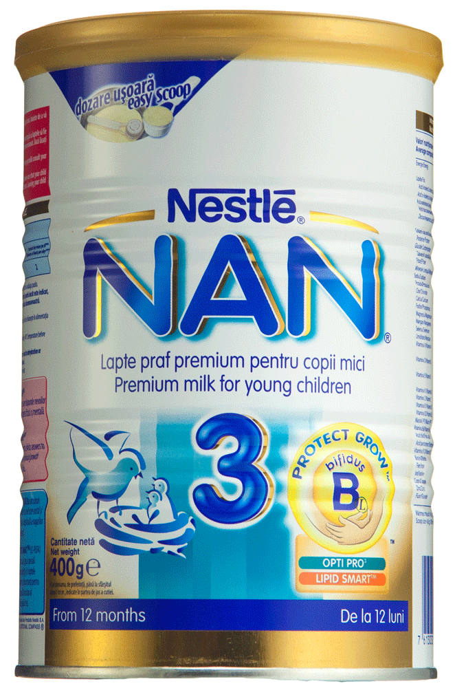 Lapte praf pentru copii sugari Nestle Nan 3 12 luni+ 400g