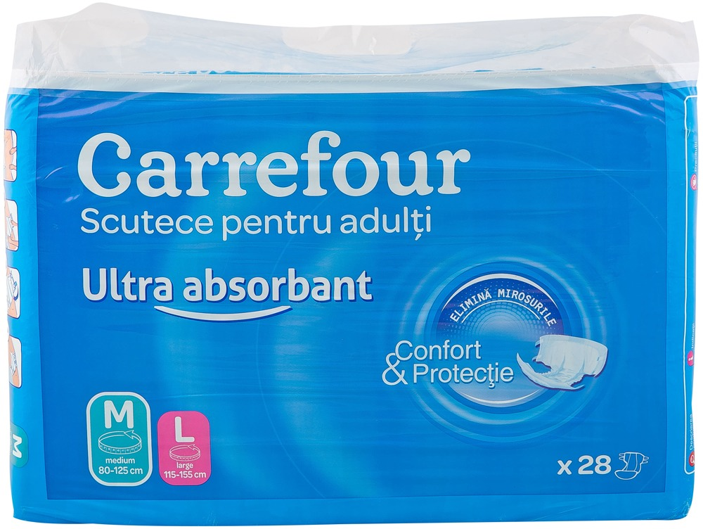 Scutece pentru adulti medium Carrefour 28 buc
