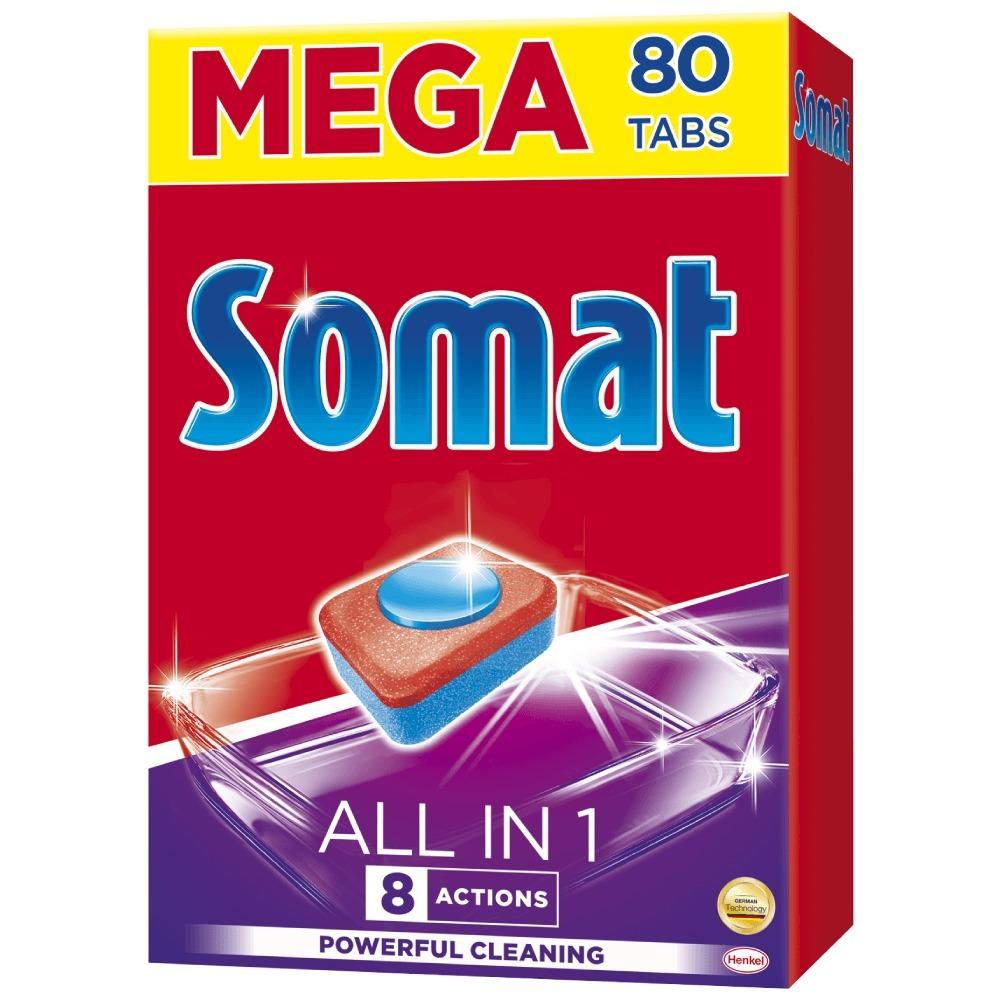 Detergent pentru masina de spalat vase Somat All in one, 80tablete