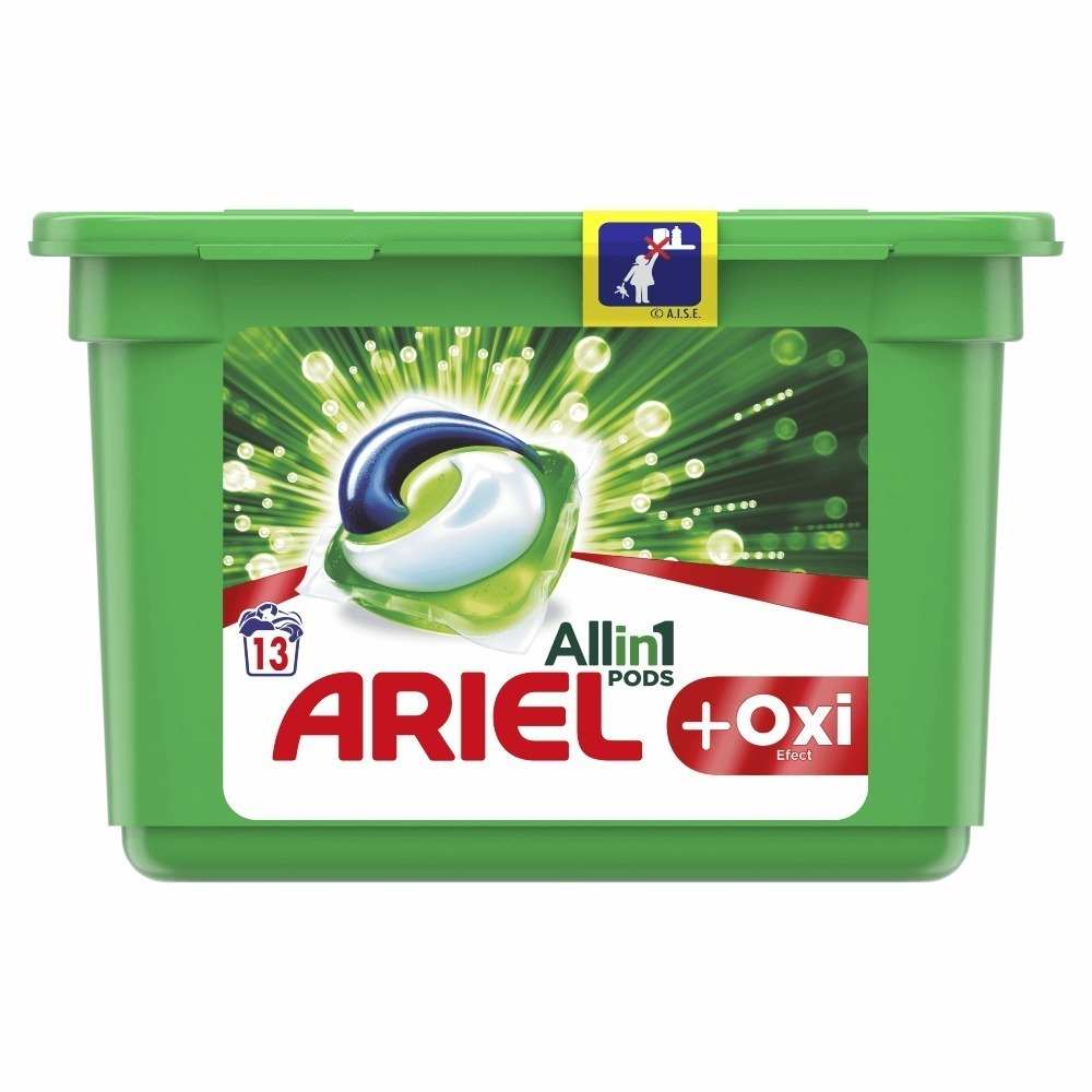 Detergent automat capsule Ariel All in One PODS Plus Oxi, 13 spalari
