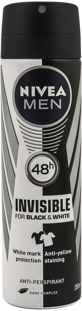 Deodorant spray Nivea Deo masculin Invisible for Black&White Power, 150 ml