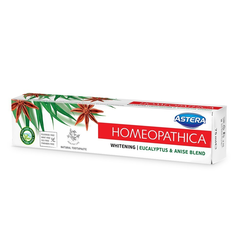 Pasta de dinti Astera Homeopatica Whitening Eucalyptus& Anise 75ml