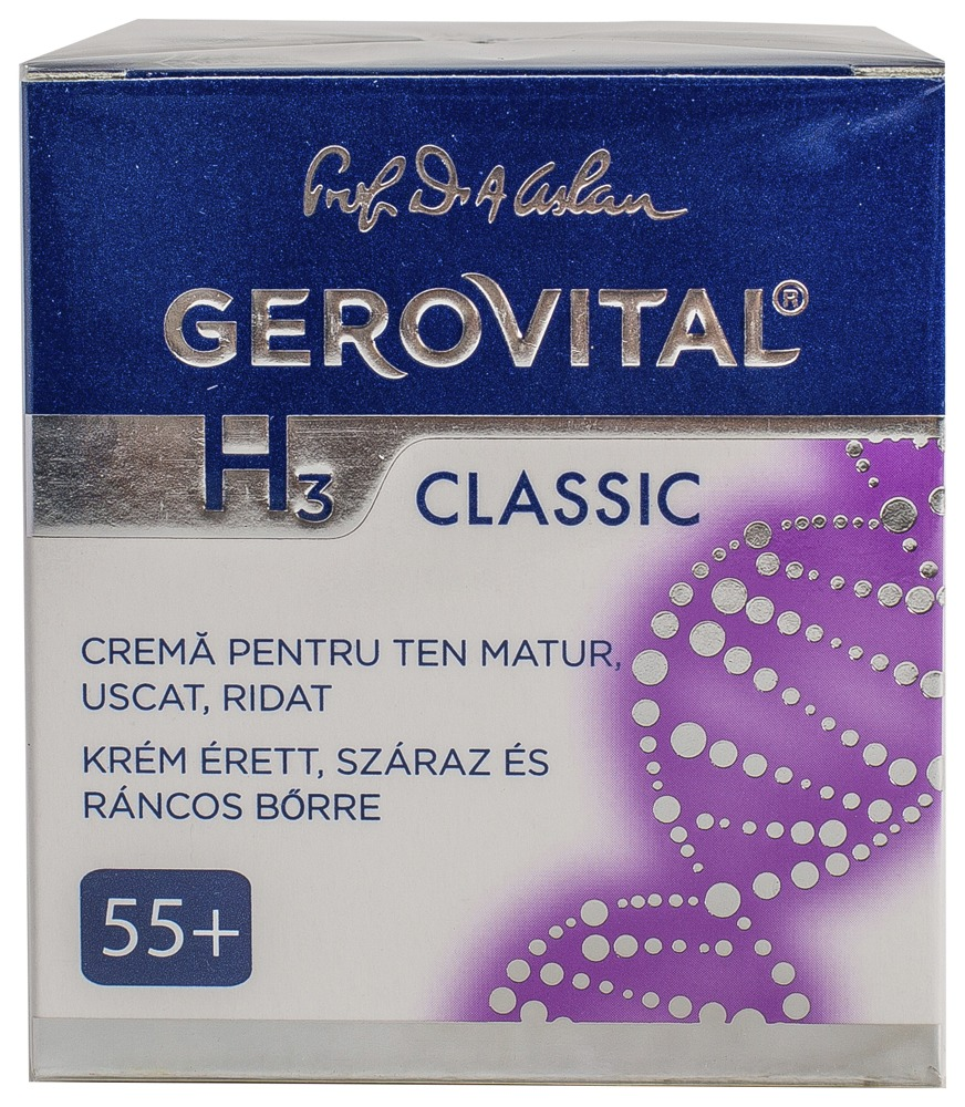 Crema pentru ten matur, uscat, ridat 55+ Gerovital H3 Classic 50 ml