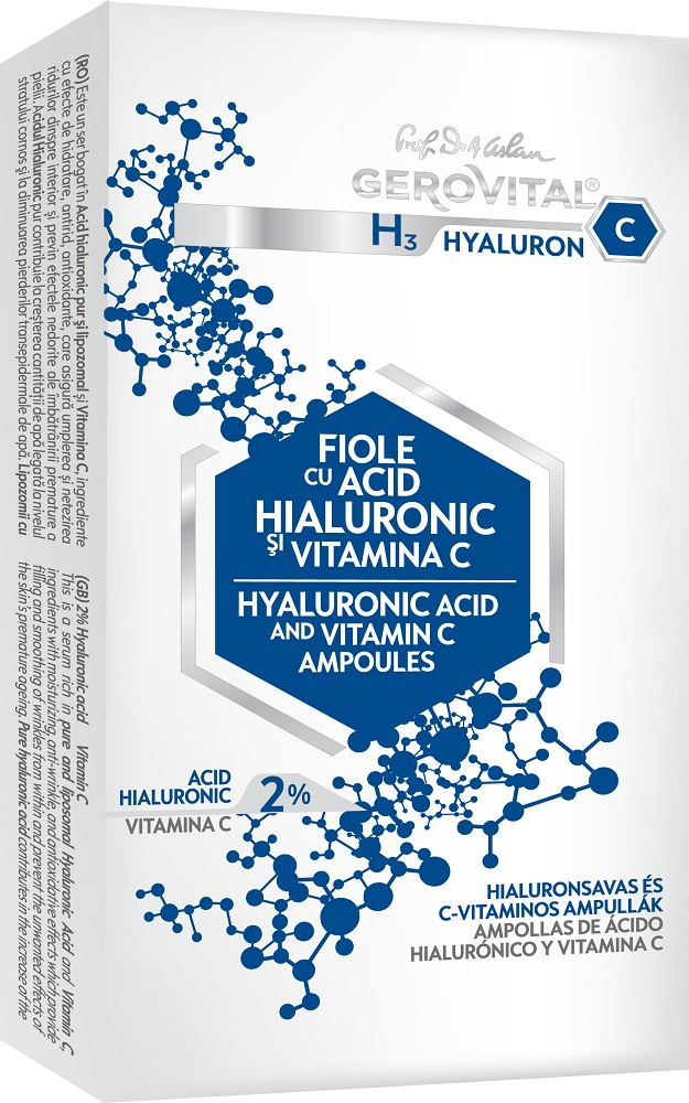 Fiolele cu acid hialuronic hyarulon-c Gerovital H3 10x2ml