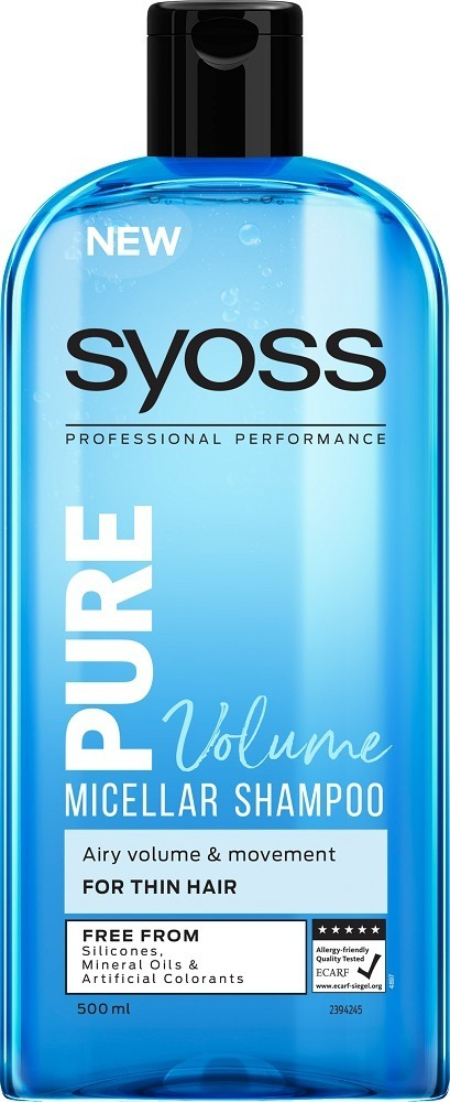 Sampon micelar Syoss Pure Volume, pentru par subtire, 500 ml