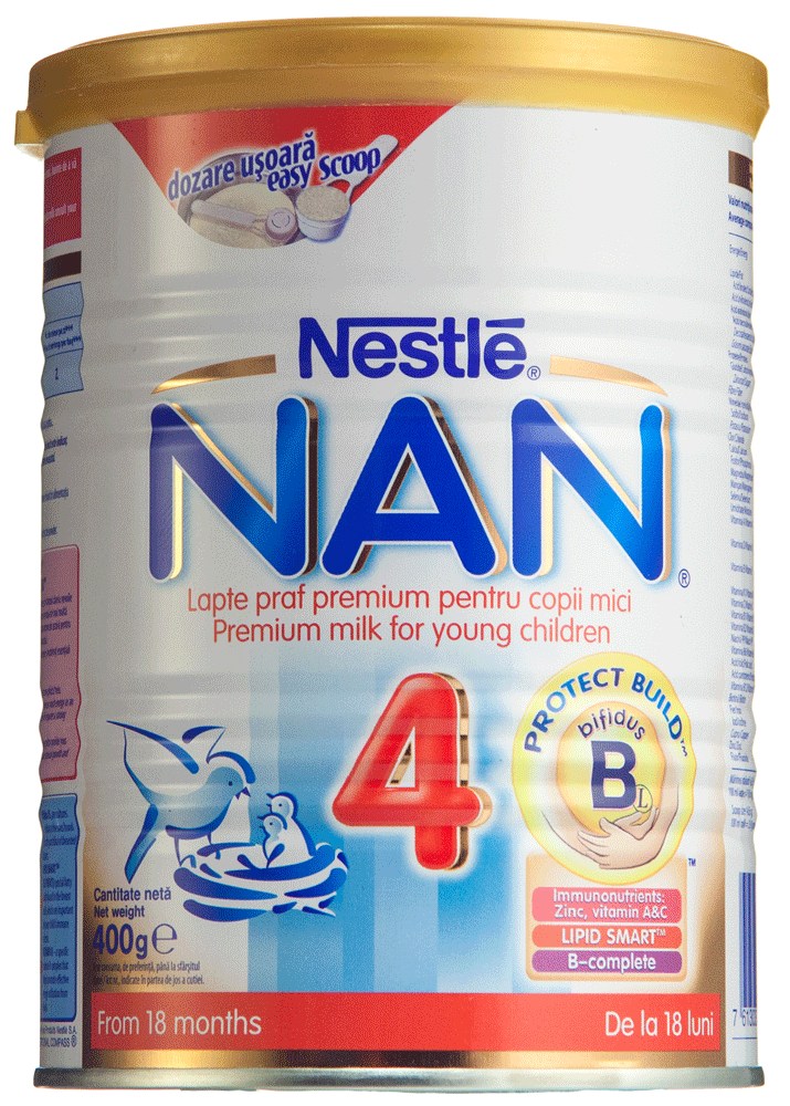Lapte praf premium pentru copii mici cu Protect Build Nestle Nan 4 400g