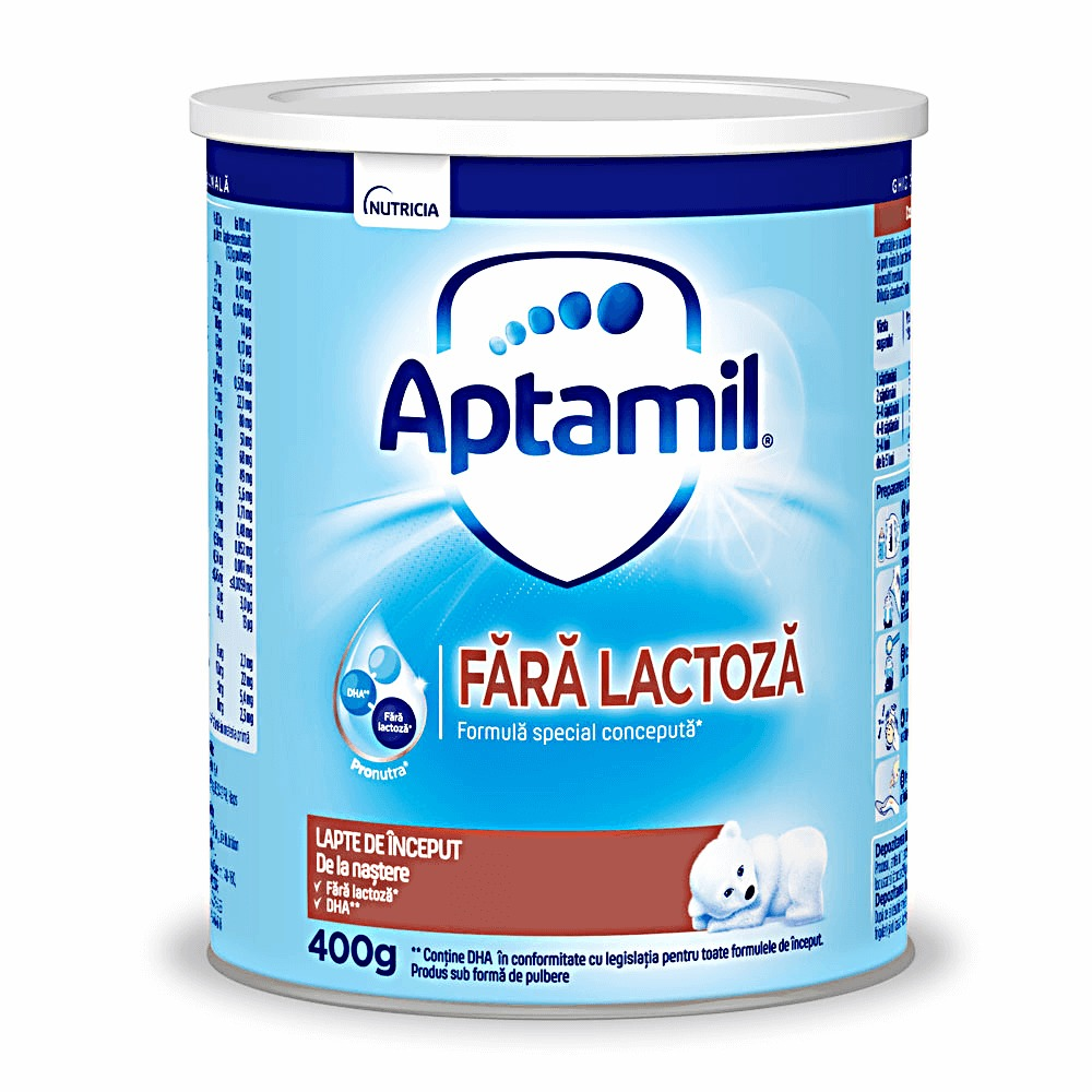 Lapte praf Aptamil fara lactoza Nutricia 400g