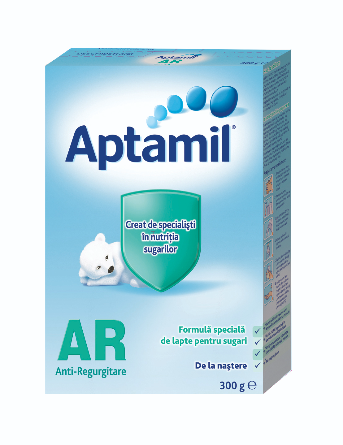 Formula speciala de lapte pentru sugari Aptamil AR 300g