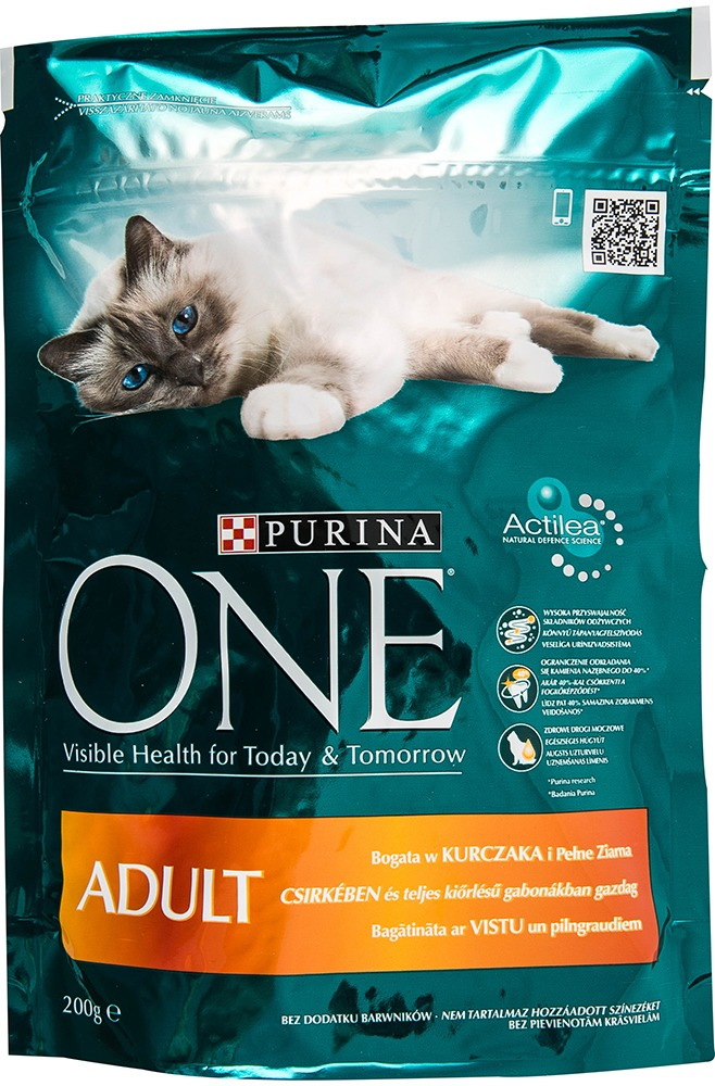 Hrana pentru pisici adulte cu pui si cereale Purina One Adult 200 g