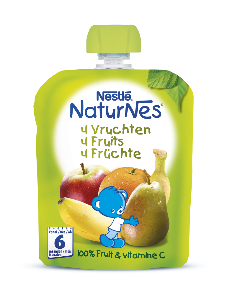 Piure 4 fructe pentru sugari NaturNes de la 6 luni Nestle 90g