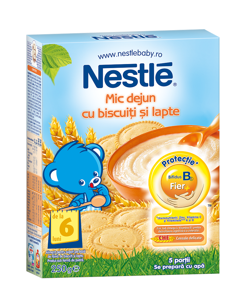 Mic dejun cu biscuiti si lapte Nestle 250g