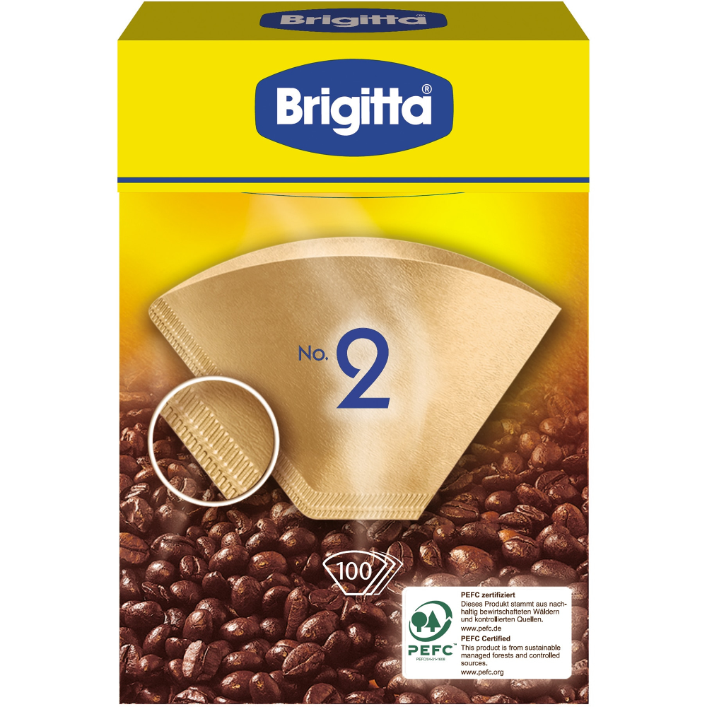 Hartie filtru cafea Brigitta, nr. 2, 100 buc