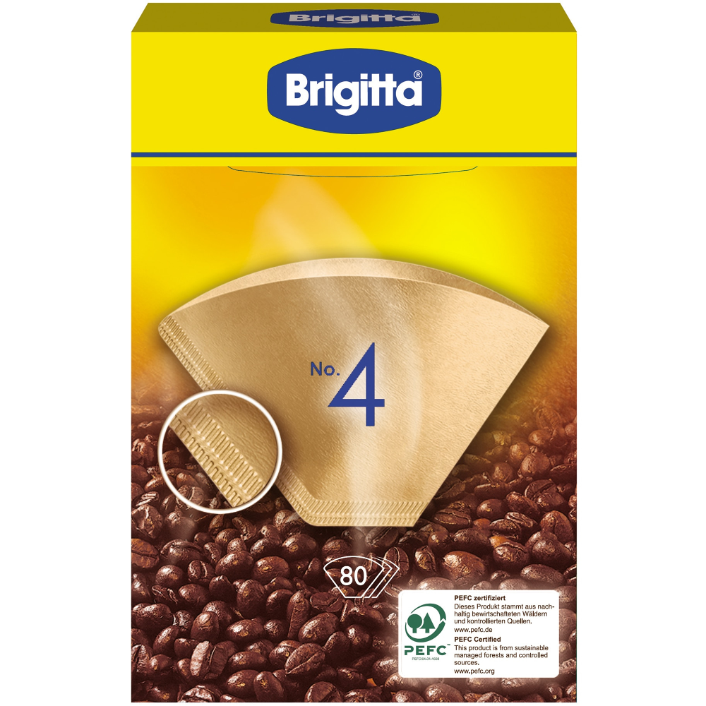 Hartie filtru cafea Brigitta, nr. 4, 80 buc