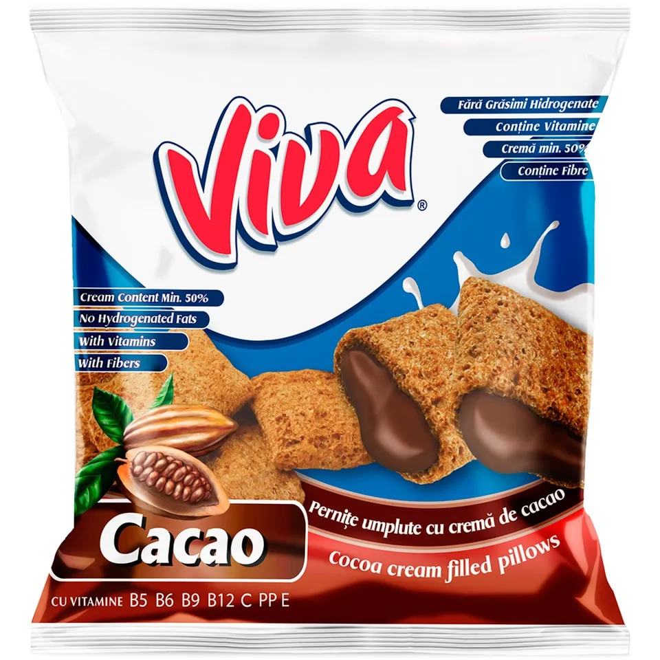 Pernite umplute  Viva cu crema de cacao 100g