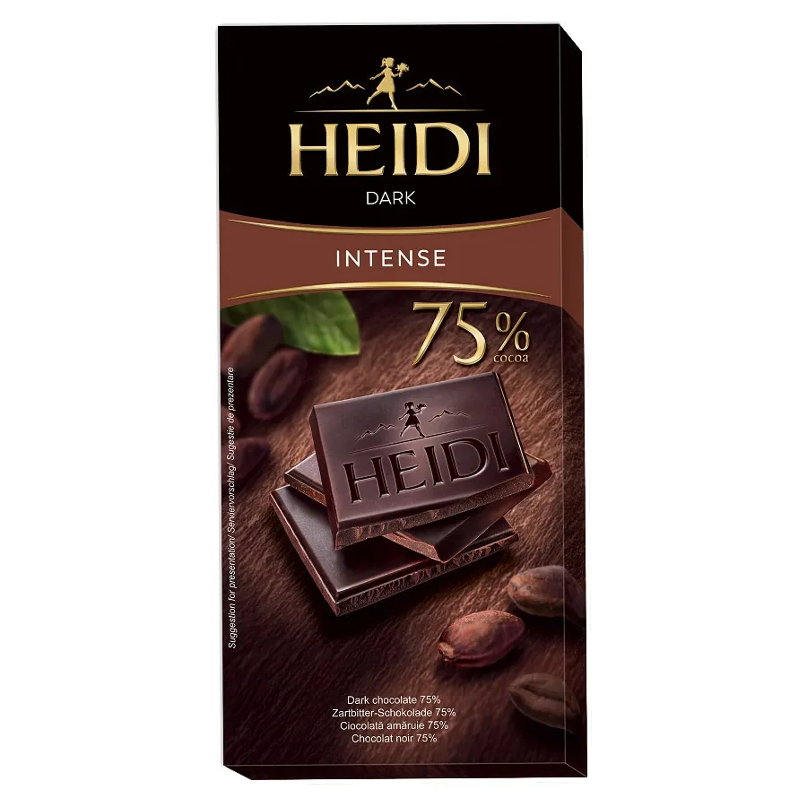 Ciocolata amaruie Heidi Dark 75% cacao 80 g