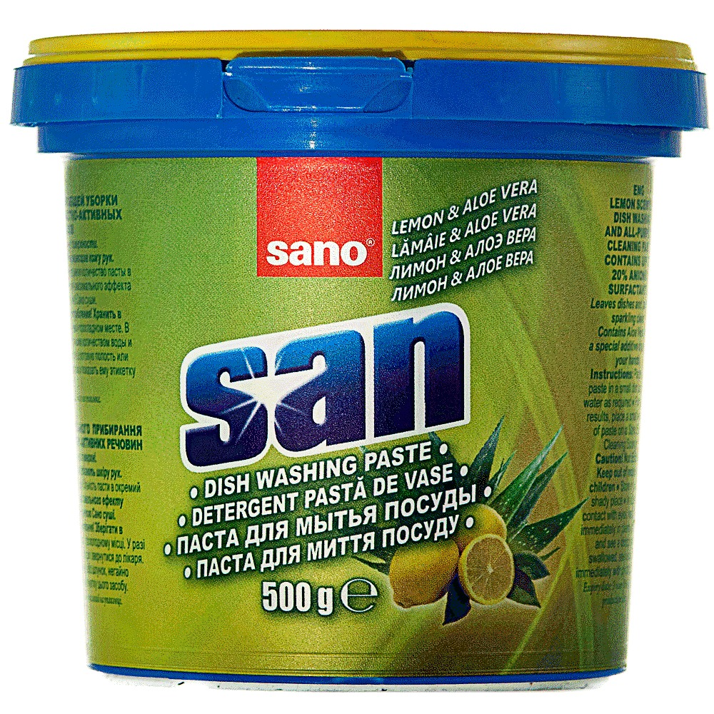 Detergent vase pasta Sano Lemon&Aloe Vera 500g