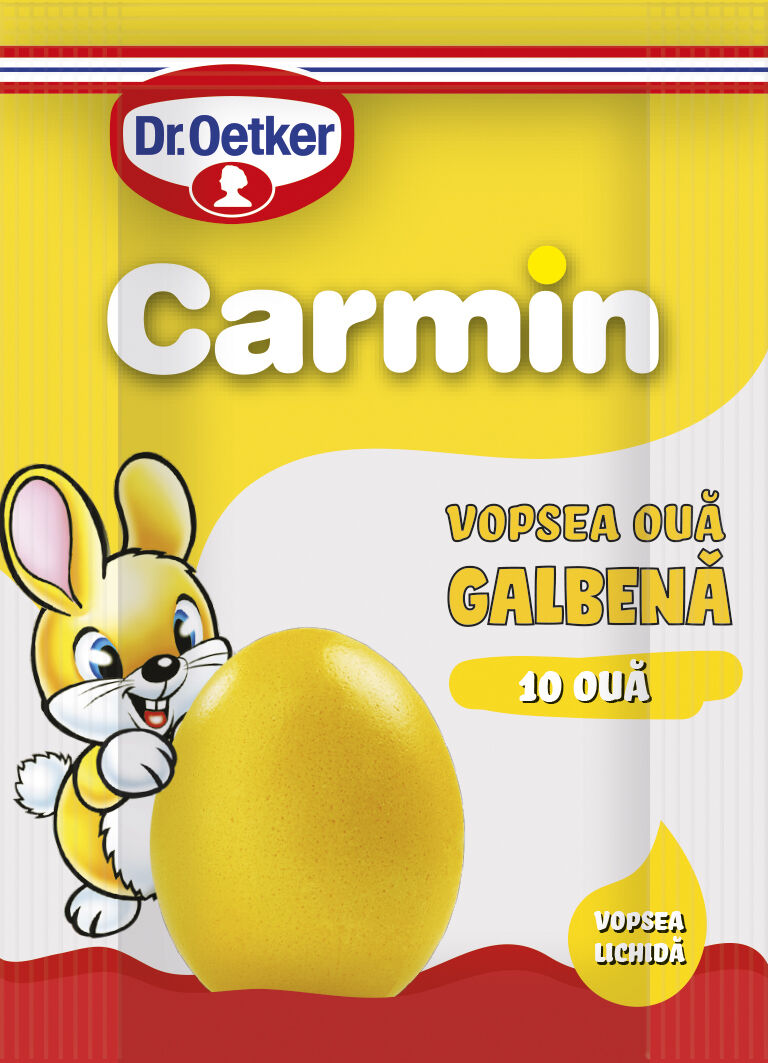Vopsea lichida galben Carmin pentru 10 oua