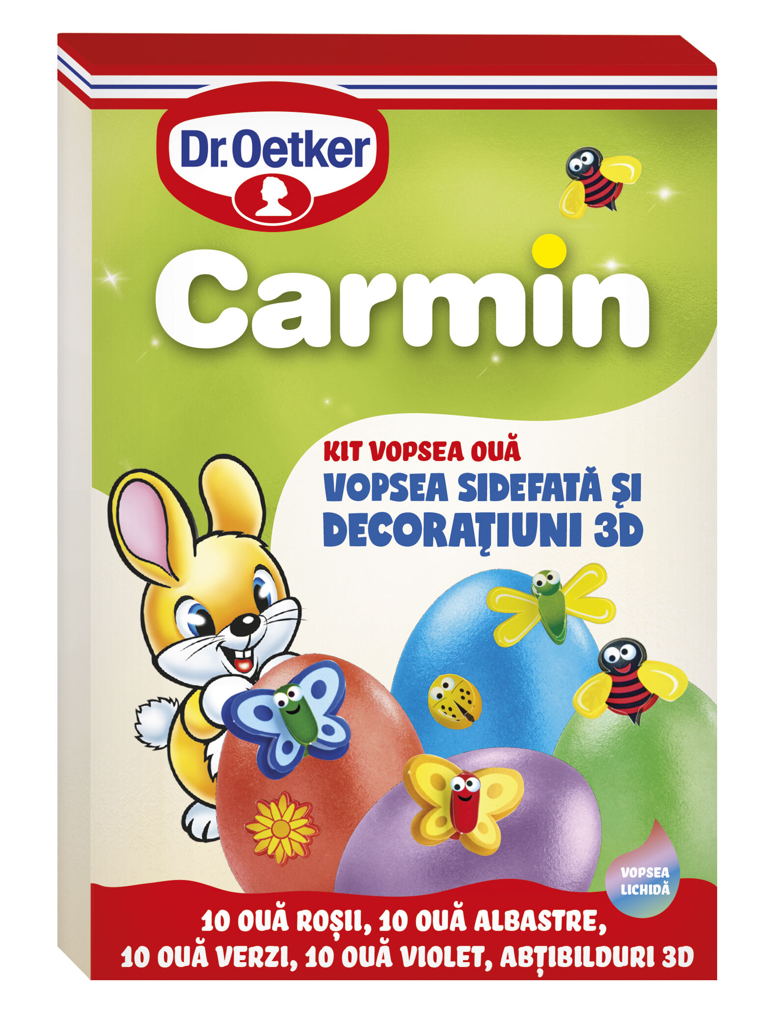 Vopsea lichida kit Carmin pentru 40 oua