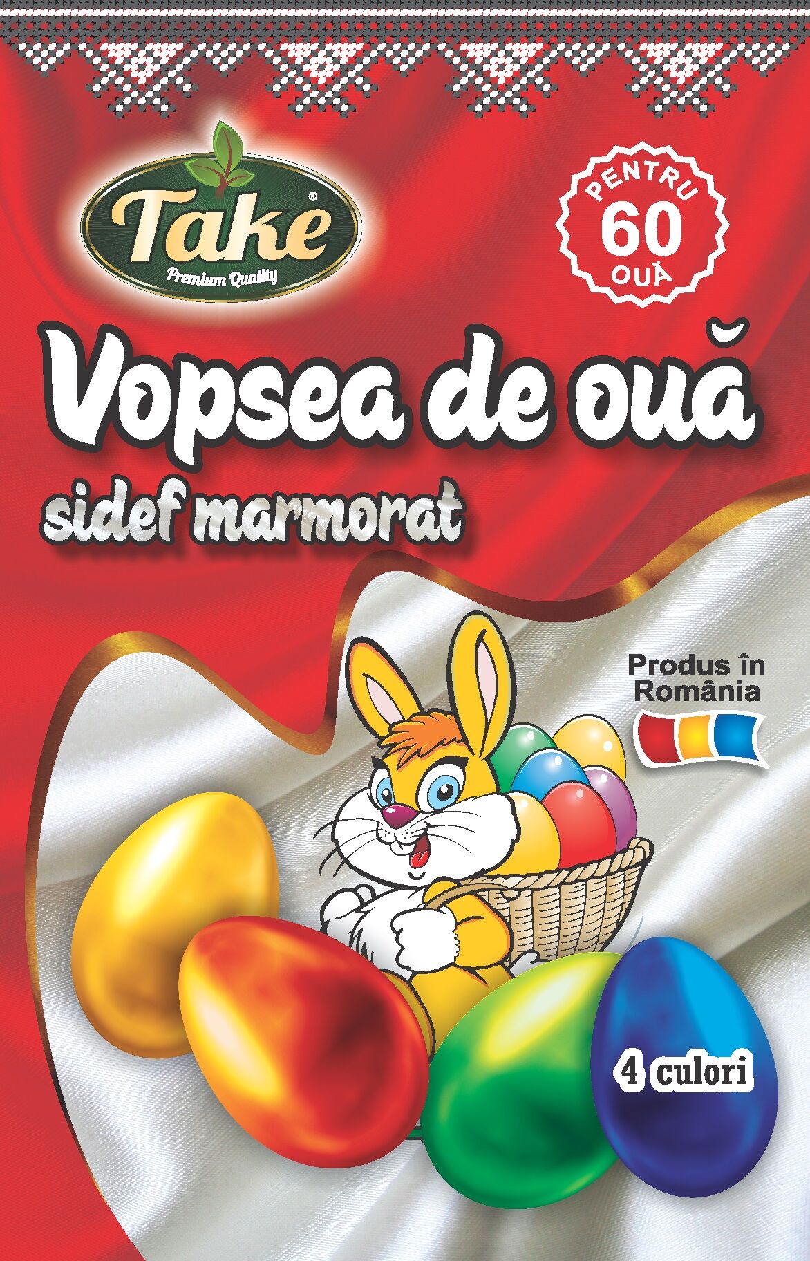 Vopsea 4 culori sidefate Take pentru 60 oua
