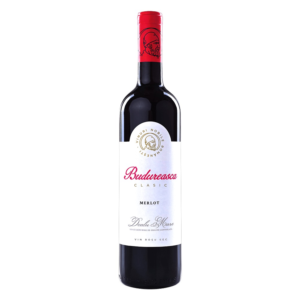 Vin rosu demisec, Budureasca Clasic Merlot, 0.75L