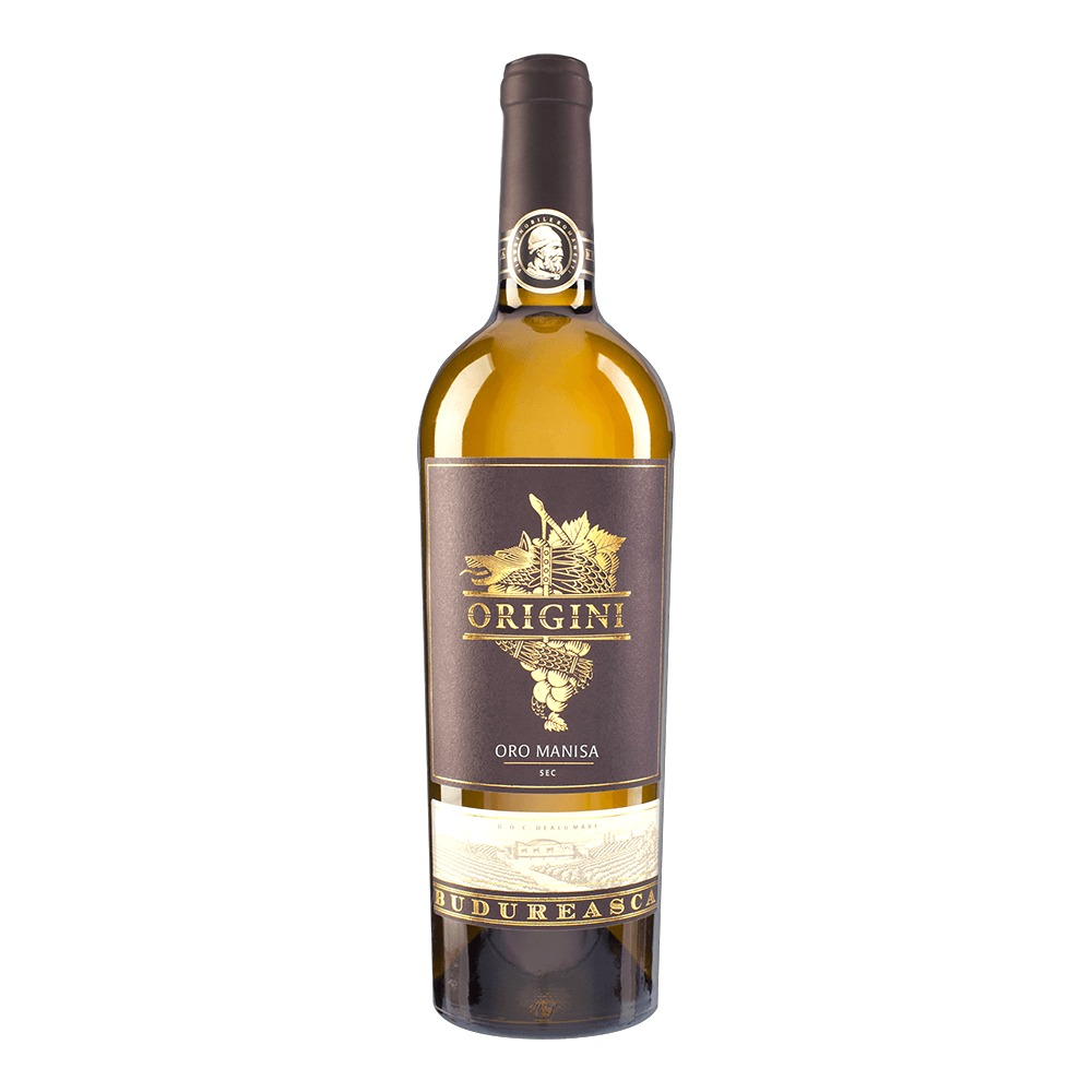 Vin alb sec, Budureasca Origini Oromanisa Cupaj, alcool 13.5%, 0.75L