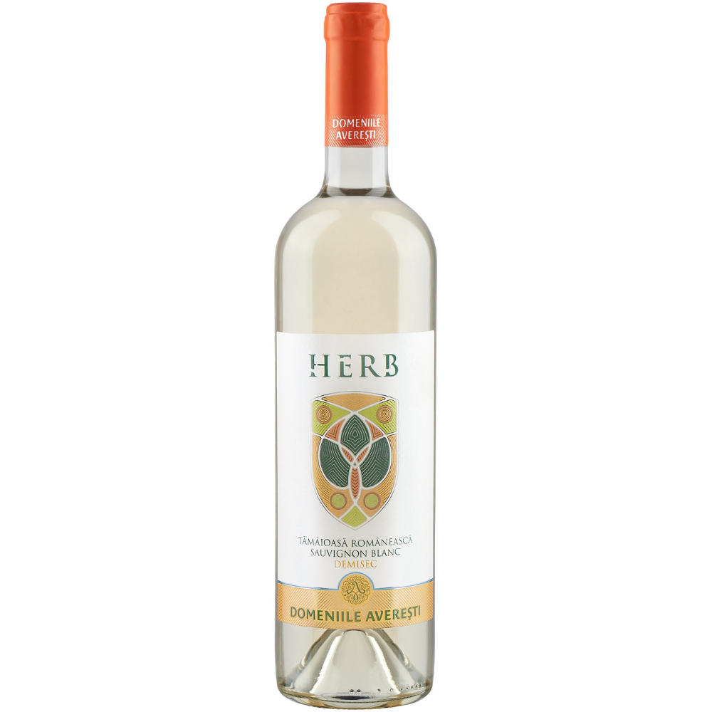Vin Alb Averesti Herb, Tamaioasa Romanesca & Sauvignon Blanc, Demisec, 0.75l
