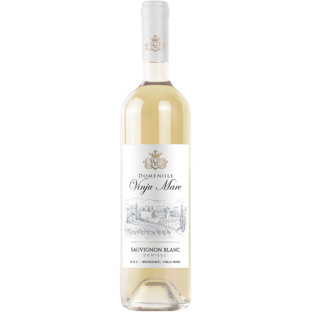 Vin alb Domeniile Vinju Mare Sauvignon Blanc, demisec 0.75L