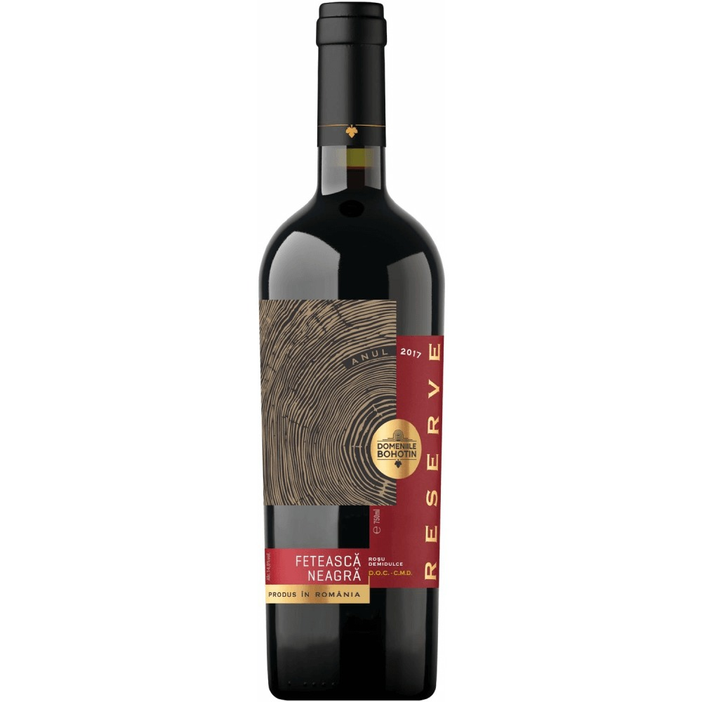 Vin rosu Feteasca Neagra Domeniile Bohotin, demidulce, 0.75 L