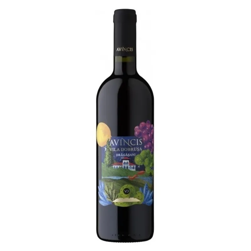 Vin rosu Avincis Vila Dobrusa Merlot & Negru de Dragasani, Sec, 0.75L