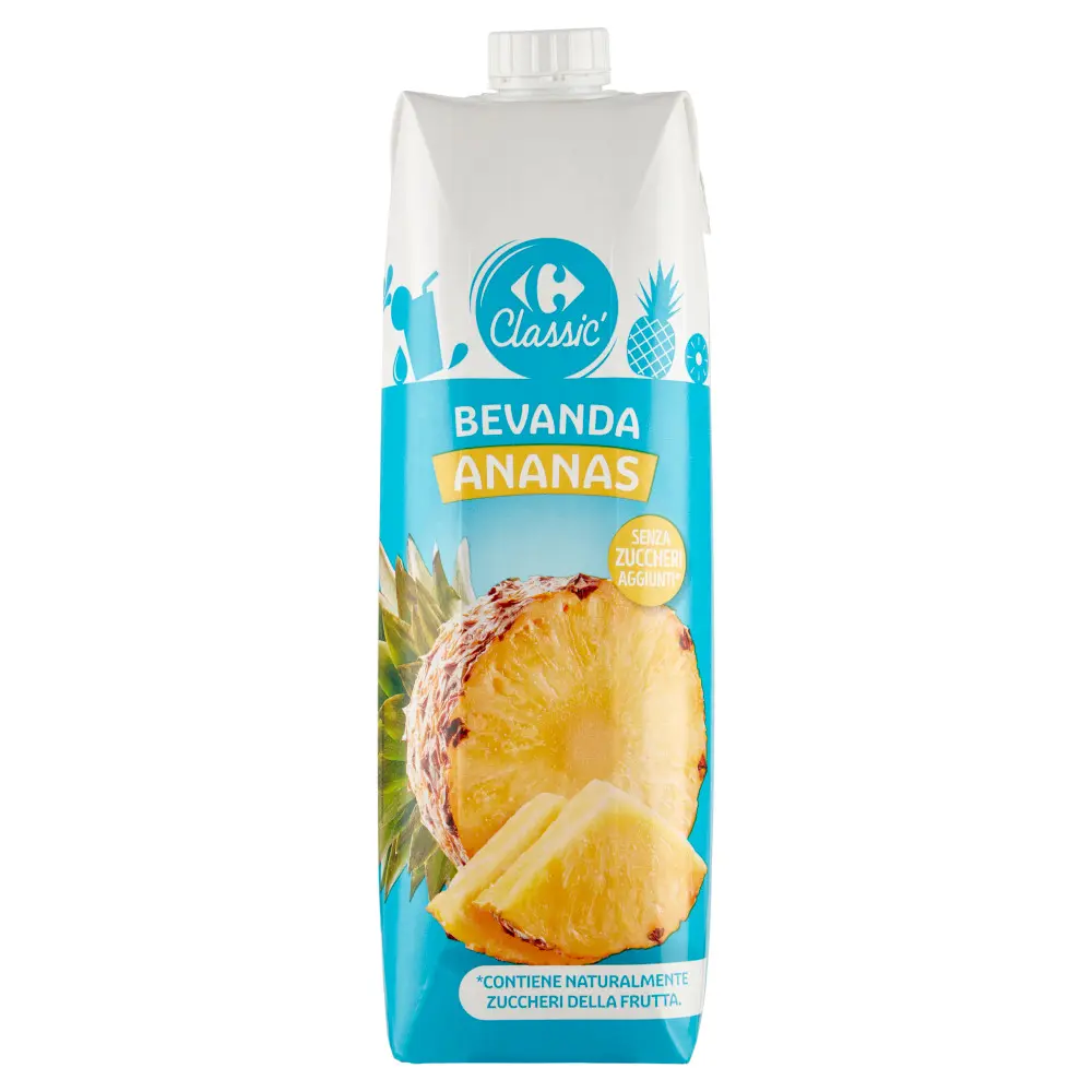 Suc de ananas Carrefour Classic, fara zahar, 1L