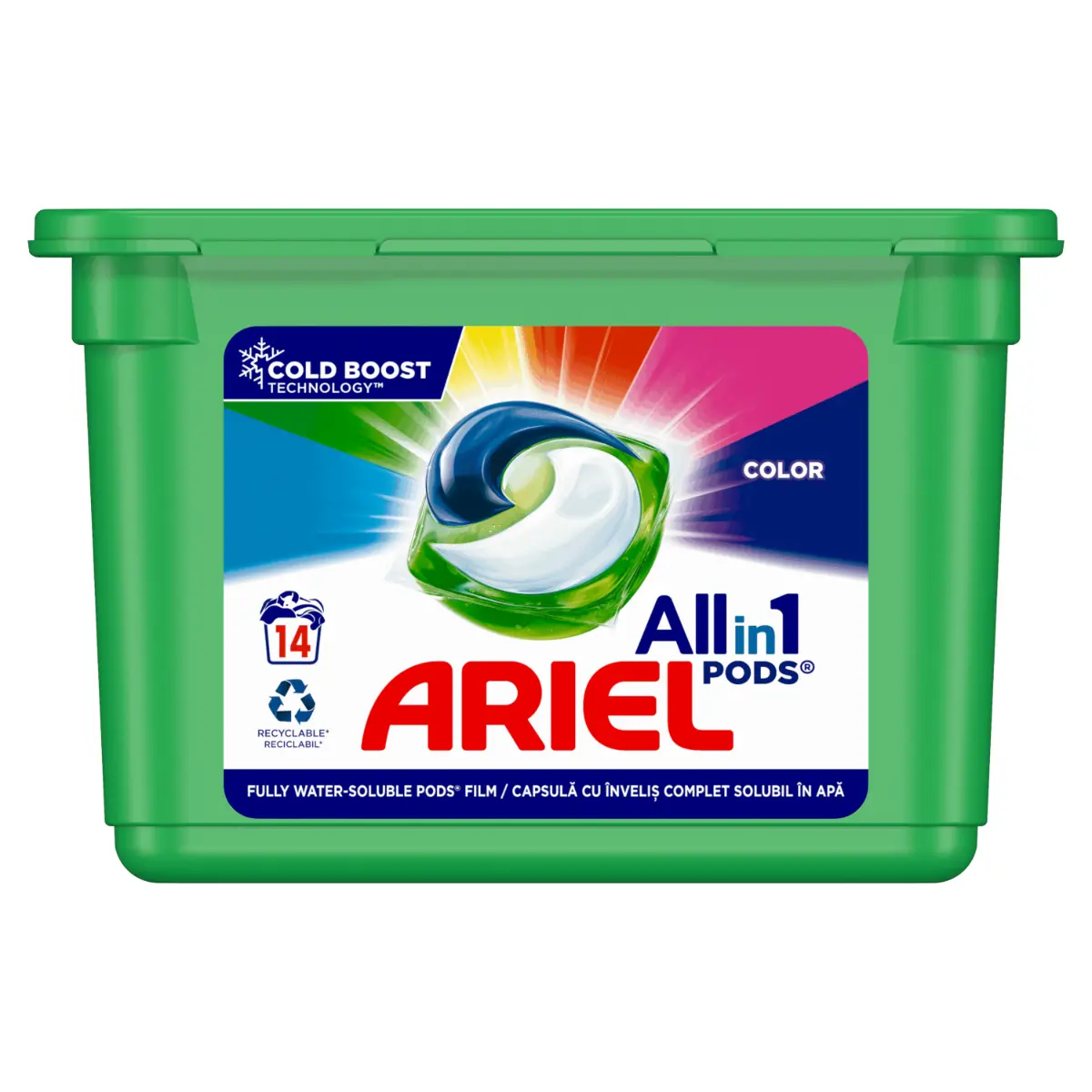 Detergent capsule Ariel All in One PODS Color, 14 spalari
