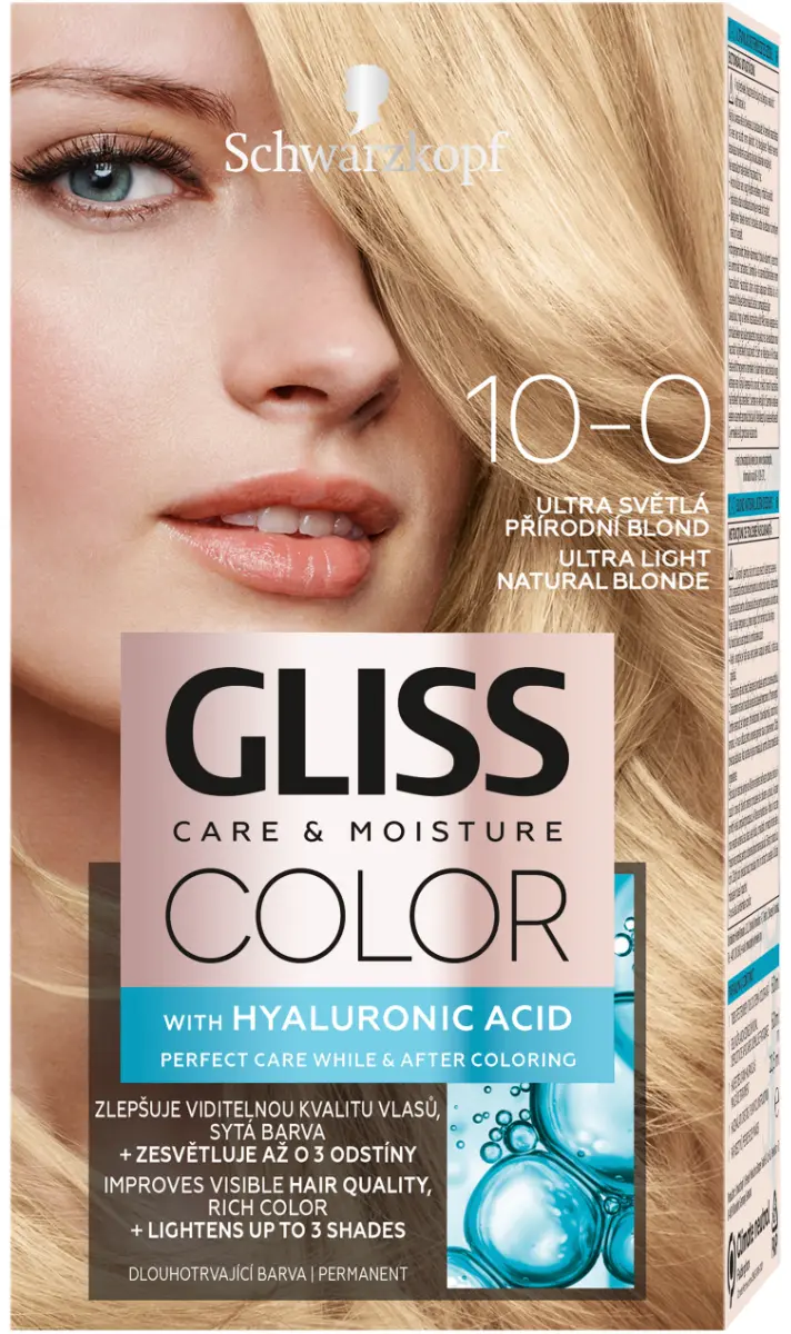 Vopsea de par permanenta Gliss Color 10-0 Blond natural ultra deschis